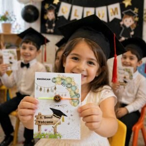 ÖĞRENCİLER İÇİN MEZUNİYET İSME ÖZEL KARTLI BİLEKLİK 20 ADET