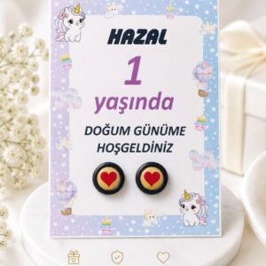 10 ADET İSME ÖZEL KARTLI KÜPE -DOĞUMGÜNÜ,6 AY KINASI,KURAN OKUYORUM,DİŞ BUĞDAYI , BEBEK MEVLÜDÜ