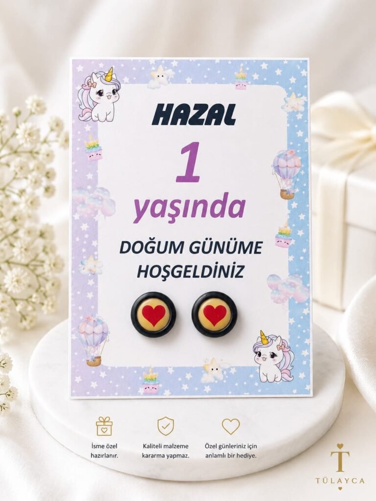 10 ADET İSME ÖZEL KARTLI KÜPE -DOĞUMGÜNÜ,6 AY KINASI,KURAN OKUYORUM,DİŞ BUĞDAYI , BEBEK MEVLÜDÜ