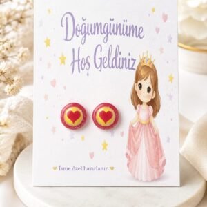 10 ADET İSME ÖZEL KARTLI KÜPE -DOĞUMGÜNÜ,6 AY KINASI,KURAN OKUYORUM,DİŞ BUĞDAYI , BEBEK MEVLÜDÜ