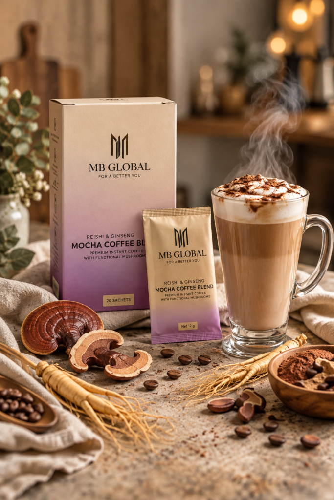 MB Global Reishi Mantarlı Ginsengli Mocha Kahve Karışımı (30 adet)