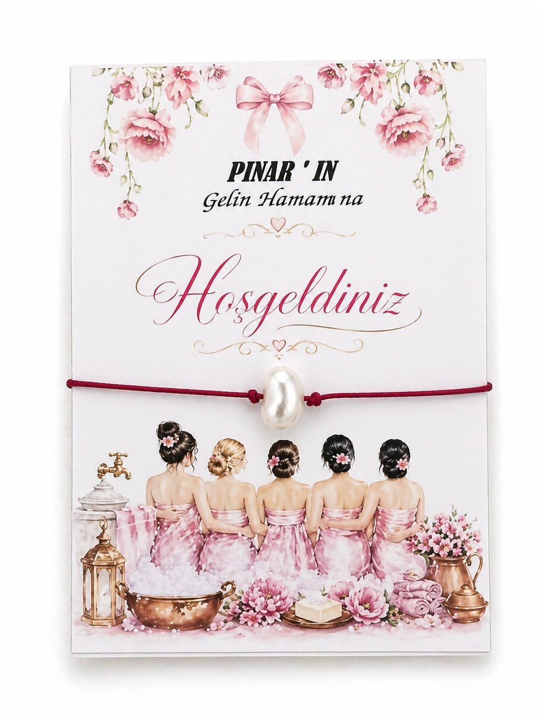 KINA,NİKAH, NİŞAN, DÜĞÜN DOĞUMGÜNÜ,BEKARLIĞA VEDA, GELİN HAMAMI HEDİYE KARTLI BİLEKLİKLER 20 ADET