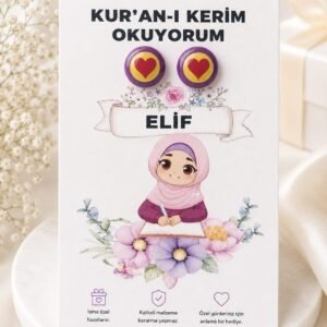 10 ADET İSME ÖZEL KARTLI KÜPE -DOĞUMGÜNÜ,6 AY KINASI,KURAN OKUYORUM,DİŞ BUĞDAYI , BEBEK MEVLÜDÜ